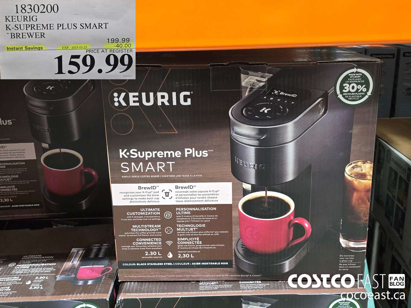 1830200 KEURIG K-SUPREME PLUS SMART BREWER ($40.00 INSTANT SAVINGS EXPIRES ON 2025-03-23) $159.99