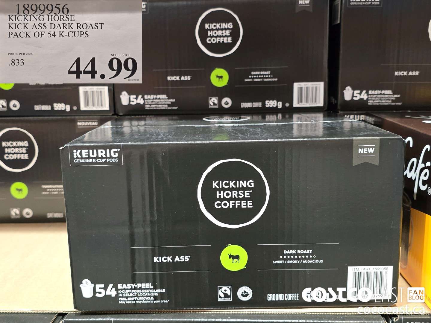 1899956 KICKING HORSE KICK ASS DARK ROAST PACK OF 54 K-CUPS $44.99