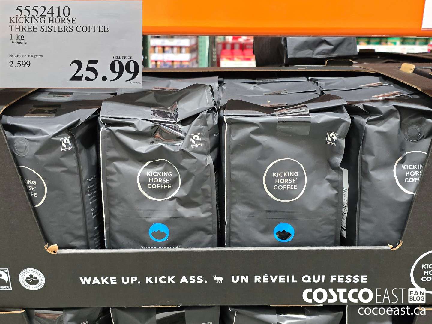 5552410 KICKING HORSE THREE SISTERS COFFEE 1 KG $25.99