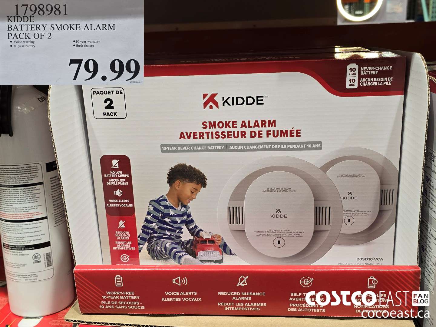 1798981 KIDDE BATTERY SMOKE ALARM PACK OF 2 $79.99