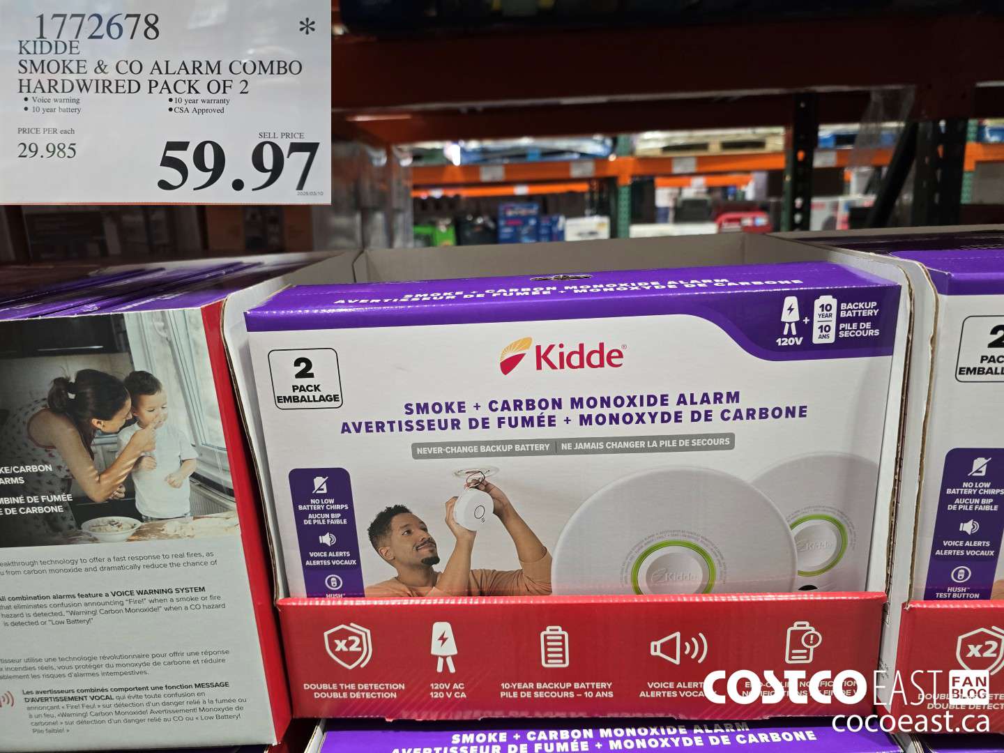 1772678 KIDDE SMOKE & CO ALARM COMBO HARDWIRED PACK OF 2 $59.97