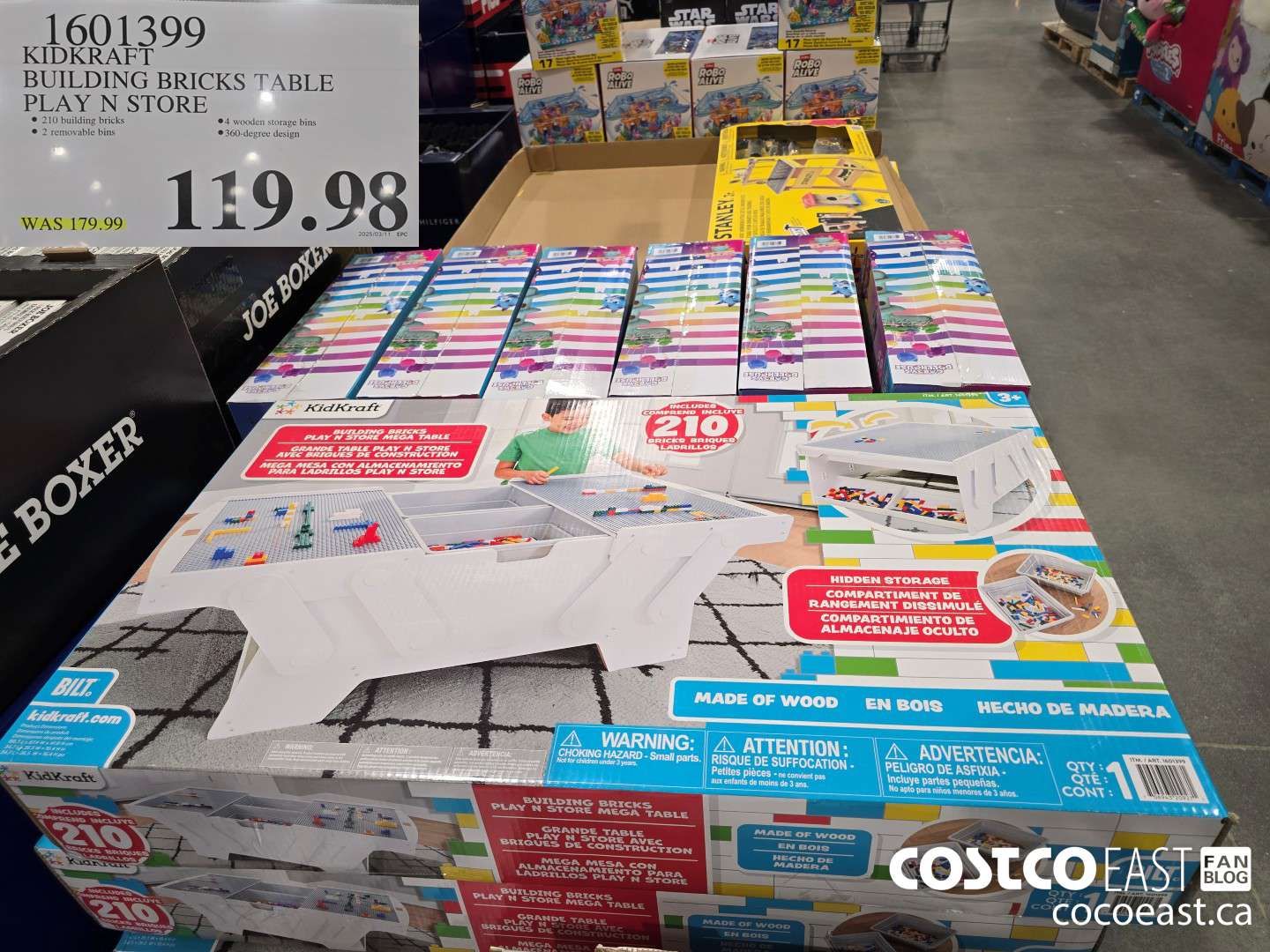 1601399 KIDKRAFT BUILDING BRICKS TABLE PLAY N STORE $119.98