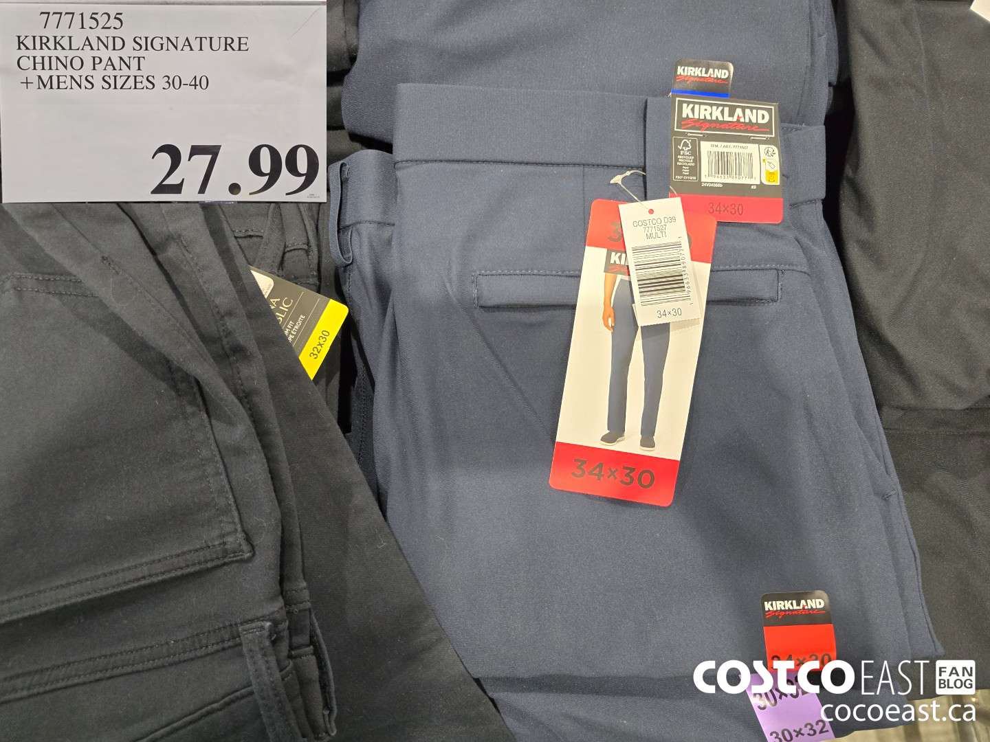 7771525 KIRKLAND SIGNATURE CHINO PANT + MENS SIZES 30-40 $27.99