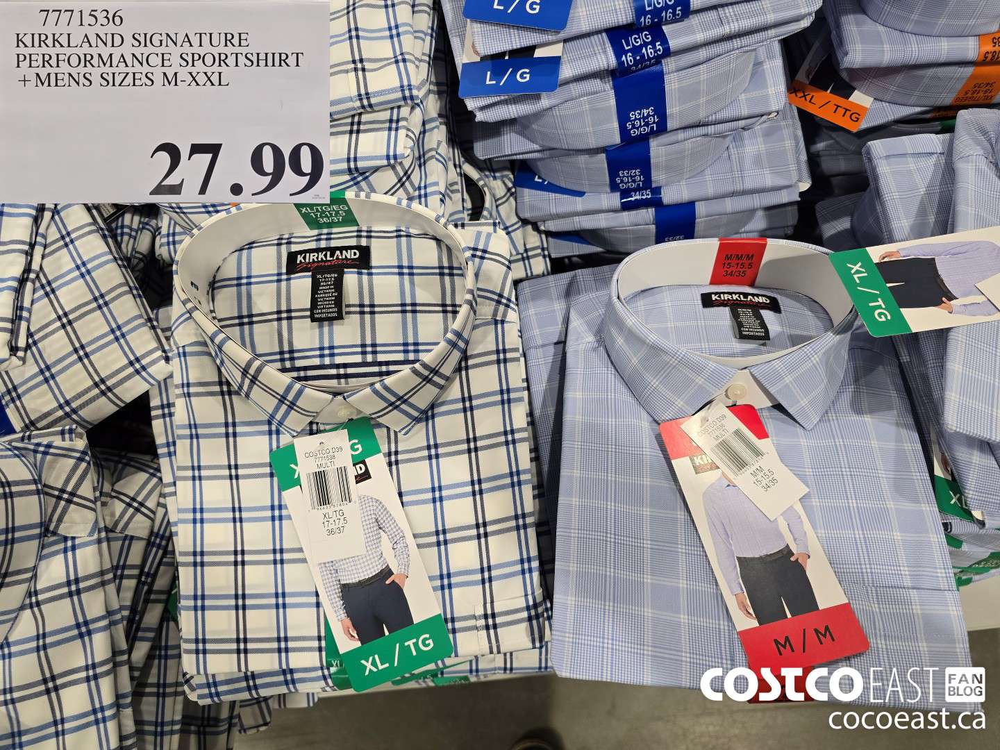 7771536 KIRKLAND SIGNATURE PERFORMANCE SPORTSHIRT +MENS SIZES M-XXL $27.99