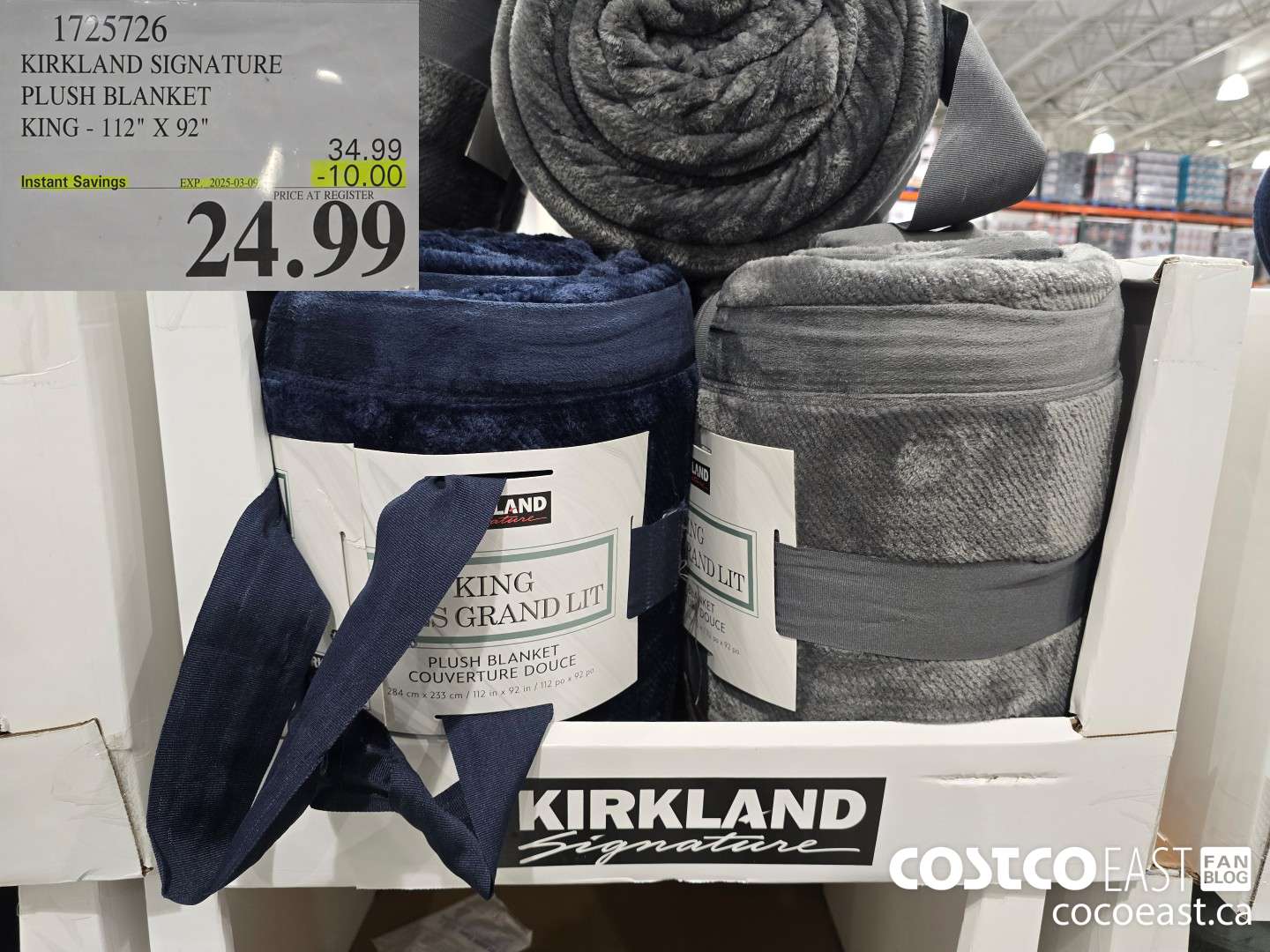 1725726 KIRKLAND SIGNATURE PLUSH BLANKET KING -112