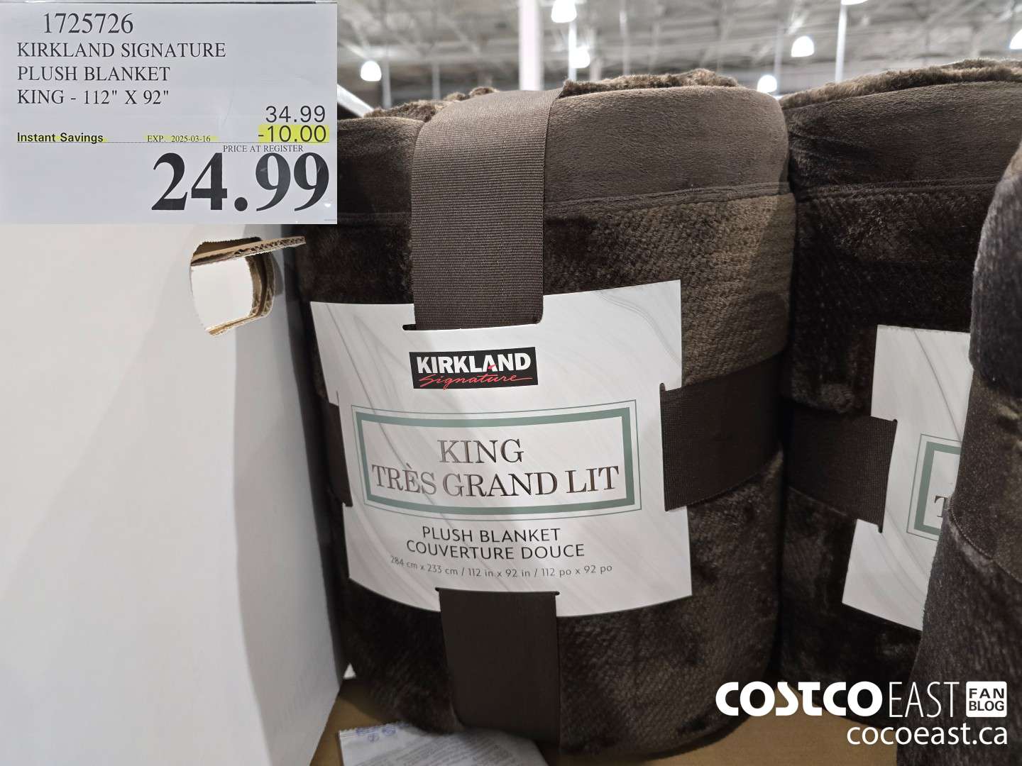 1725726 KIRKLAND SIGNATURE PLUSH BLANKET KING -112