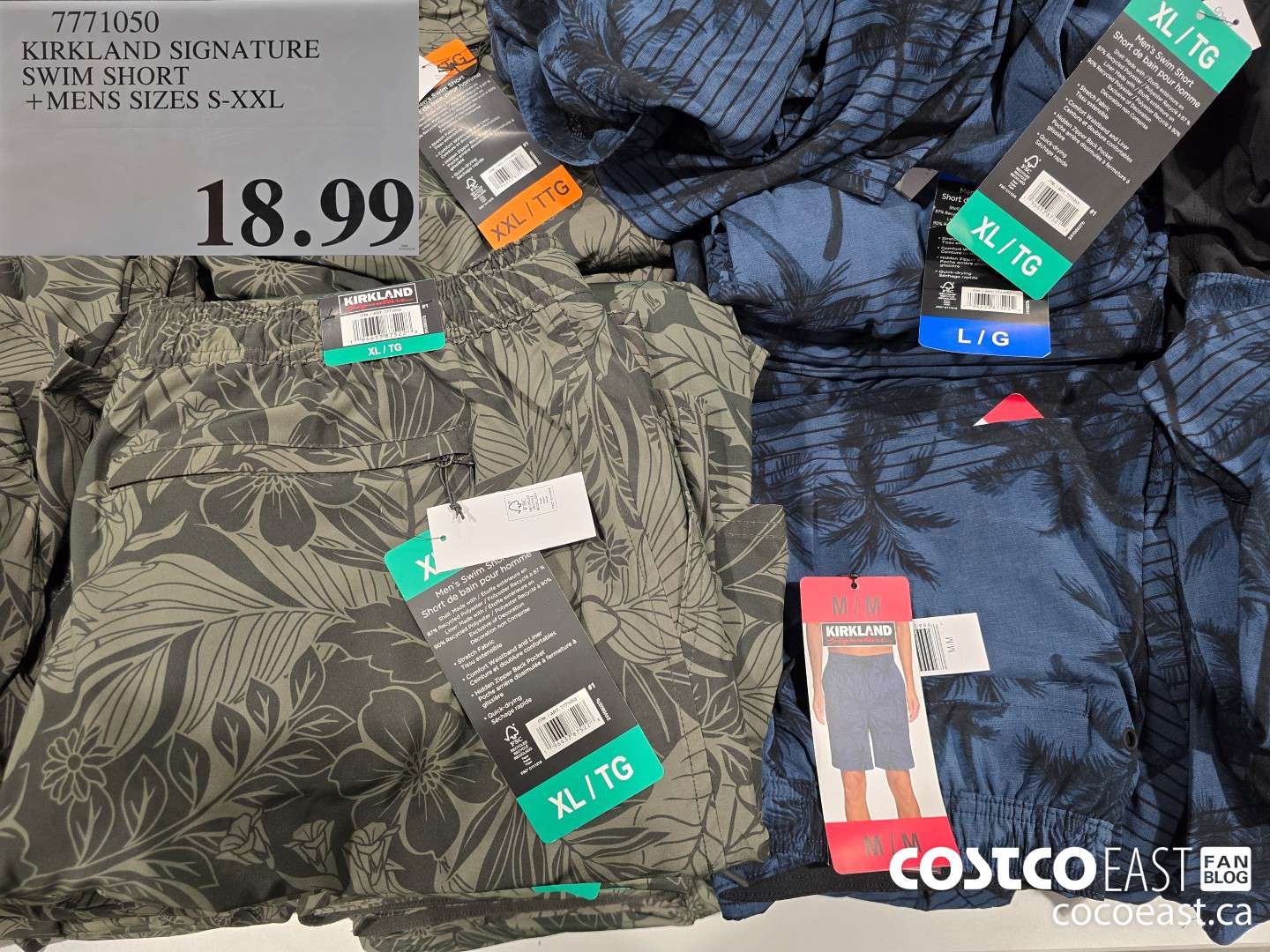 7771050 KIRKLAND SIGNATURE SWIM SHORT +MENS SIZES S-XXL $18.99