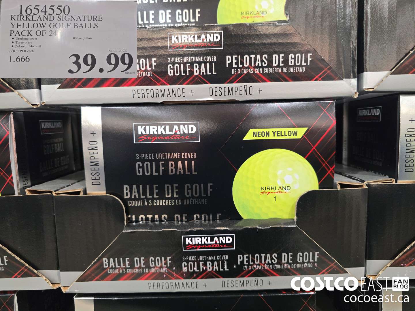 1654550 KIRKLAND SIGNATURE YELLOW GOLF BALLS PACK OF 24 $39.99