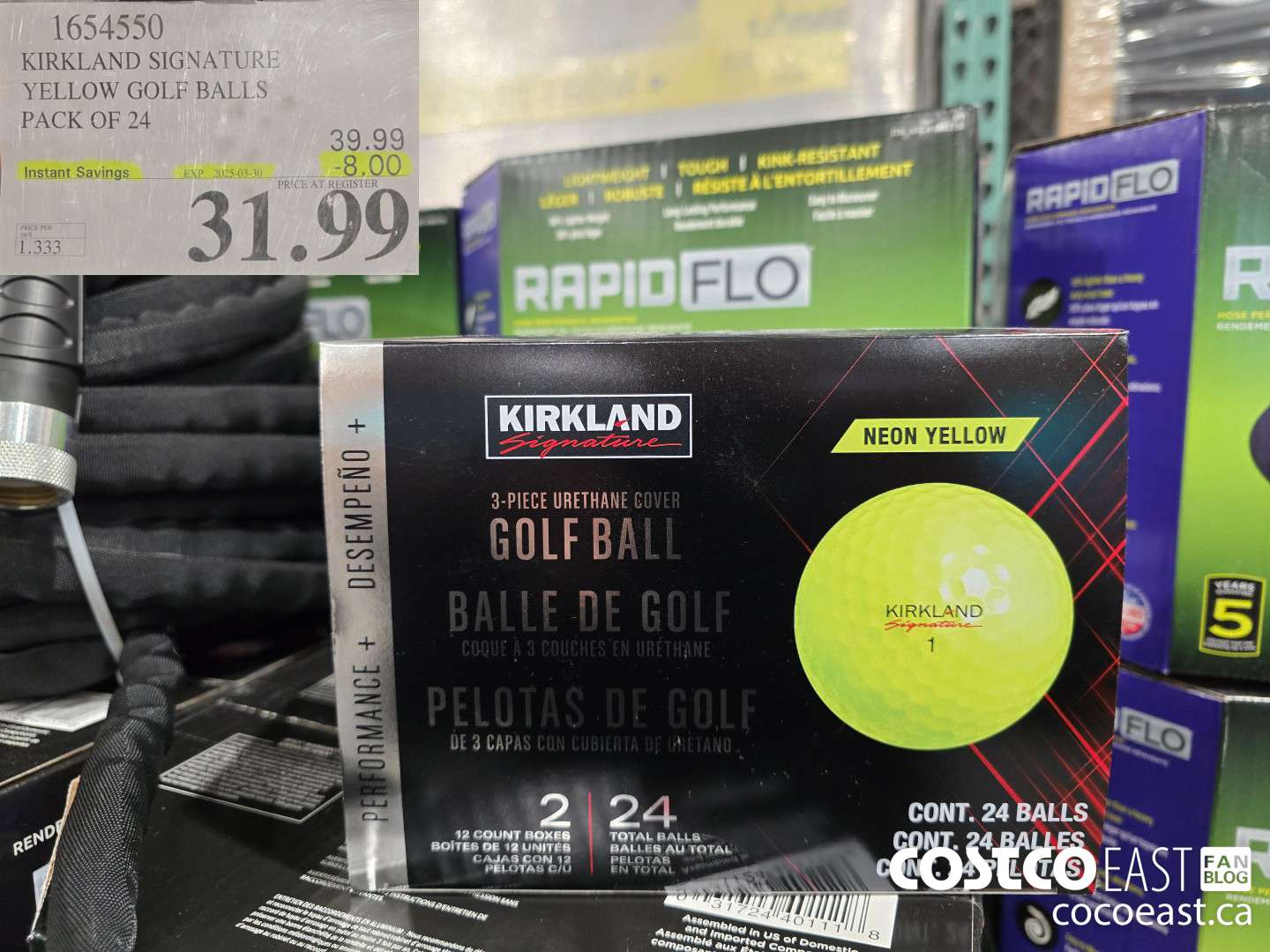 1654550 KIRKLAND SIGNATURE YELLOW GOLF BALLS PACK OF 24 ($8.00 INSTANT SAVINGS EXPIRES ON 2025-03-30) $31.99