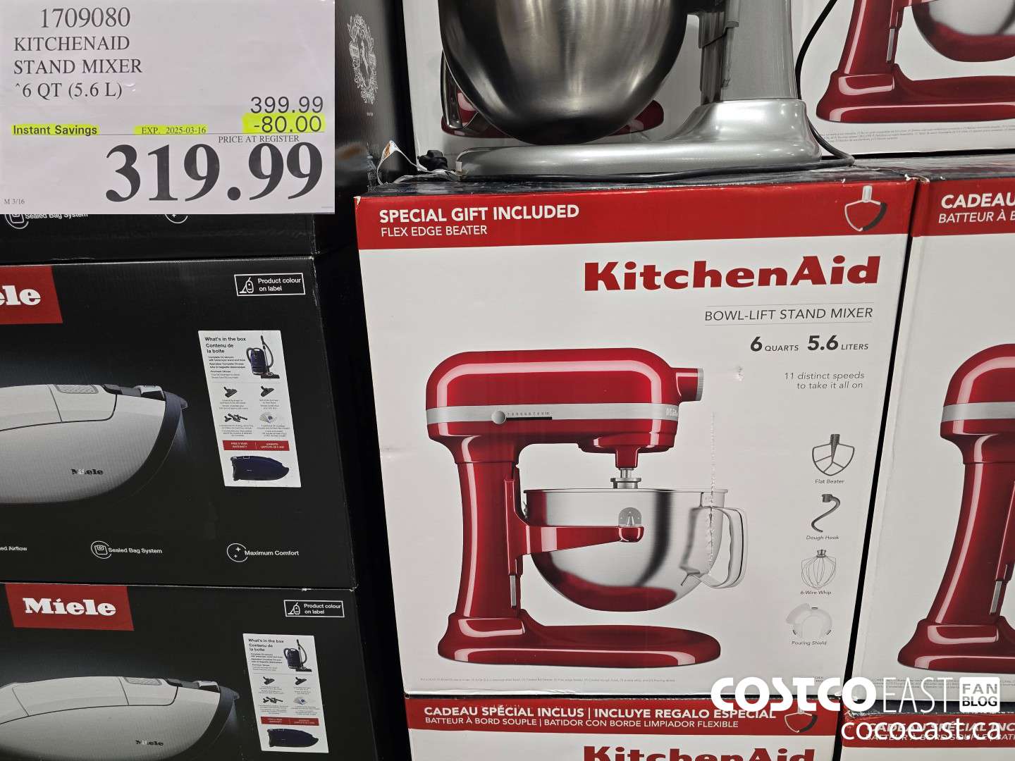 1709080 KITCHENAID STAND MIXER 6 QT (5.6 L) ($80.00 INSTANT SAVINGS EXPIRES ON 2025-03-16) $319.99