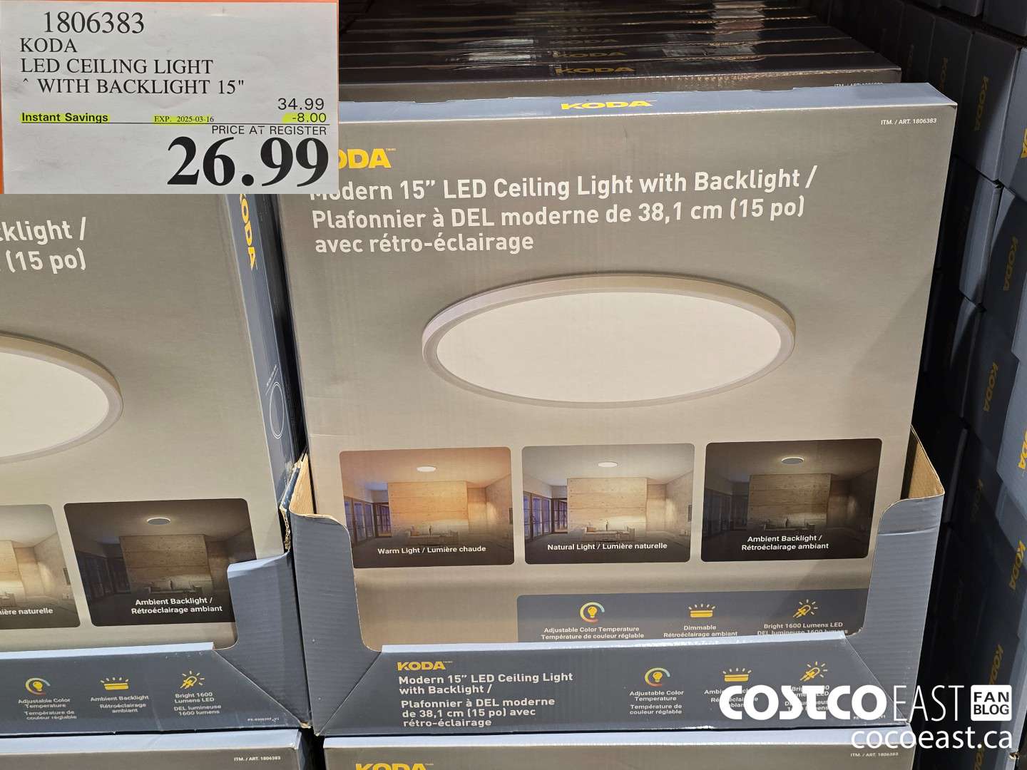 1806383 KODA LED CEILING LIGHT WITH BACKLIGHT 15