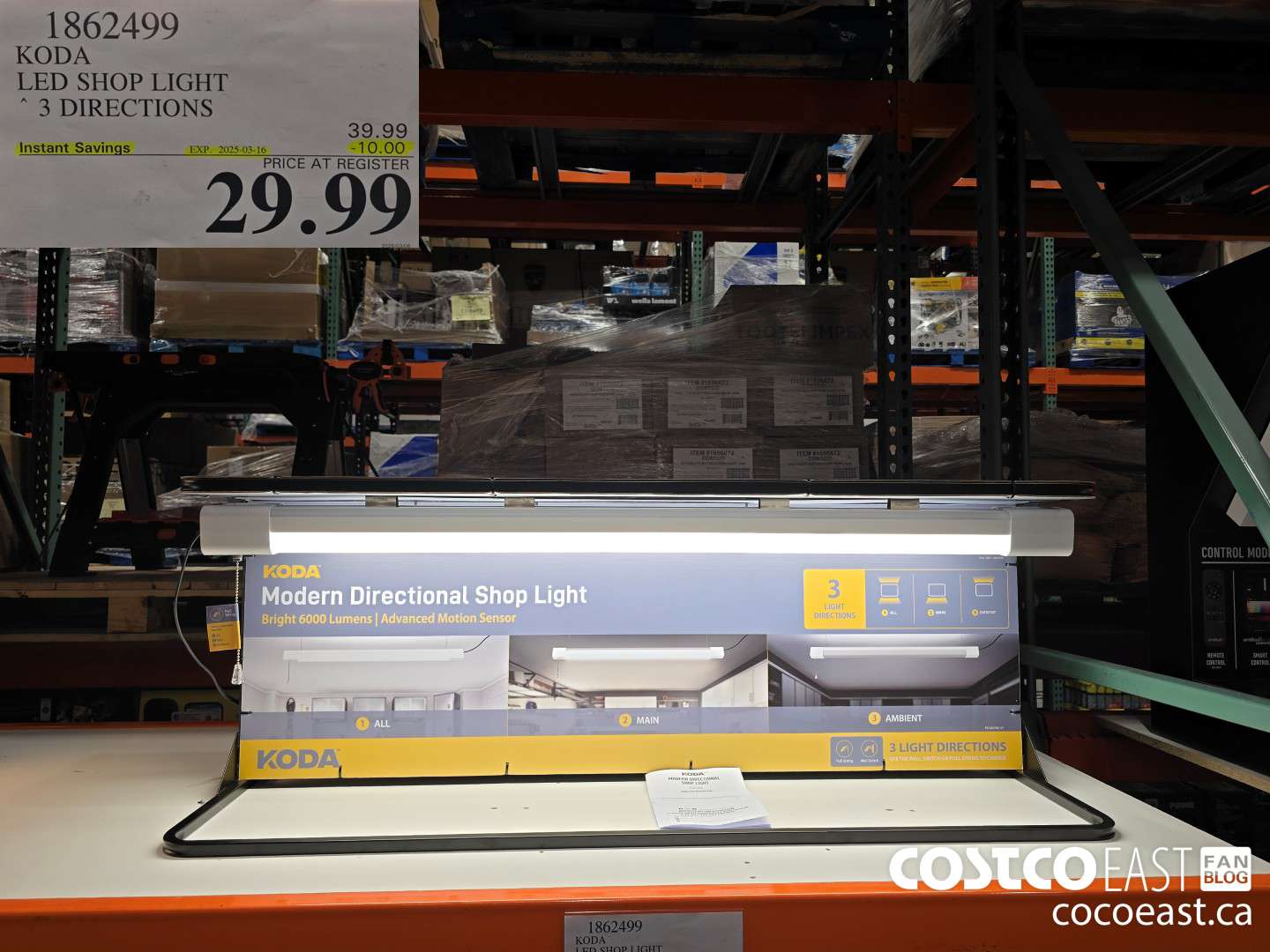 1862499 KODA LED SHOP LIGHT * 3 DIRECTIONS ($10.00 INSTANT SAVINGS EXPIRES ON 2025-03-16) $29.99