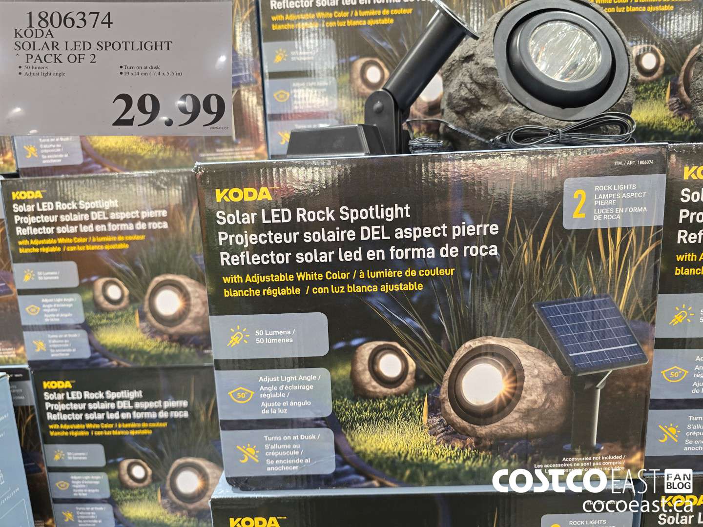 1806374 KODA SOLAR LED SPOTLIGHT PACK OF 2 $29.99
