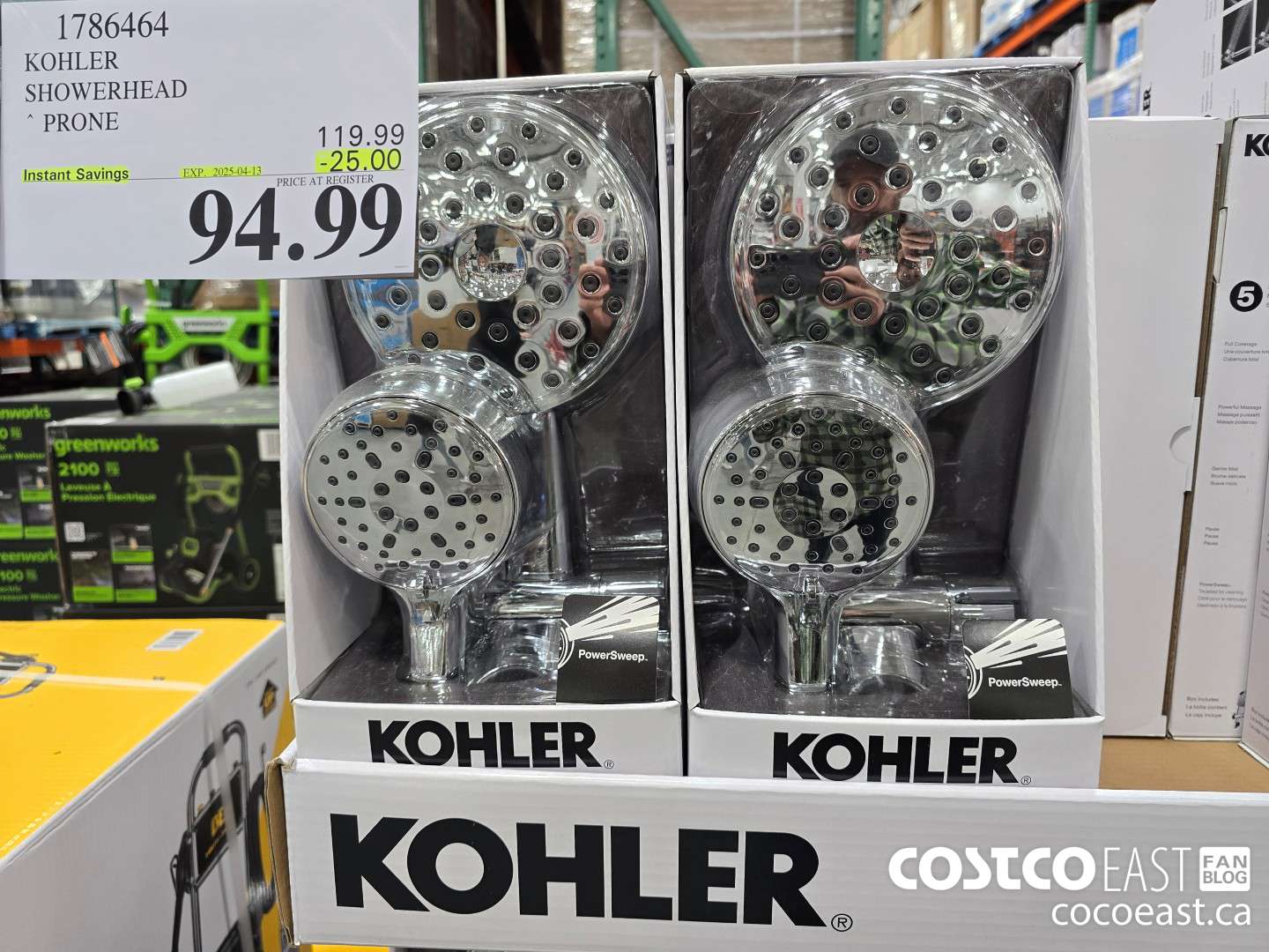 1786464 KOHLER SHOWERHEAD PRONE ($25.00 INSTANT SAVINGS EXPIRES ON 2025-04-13) $94.99