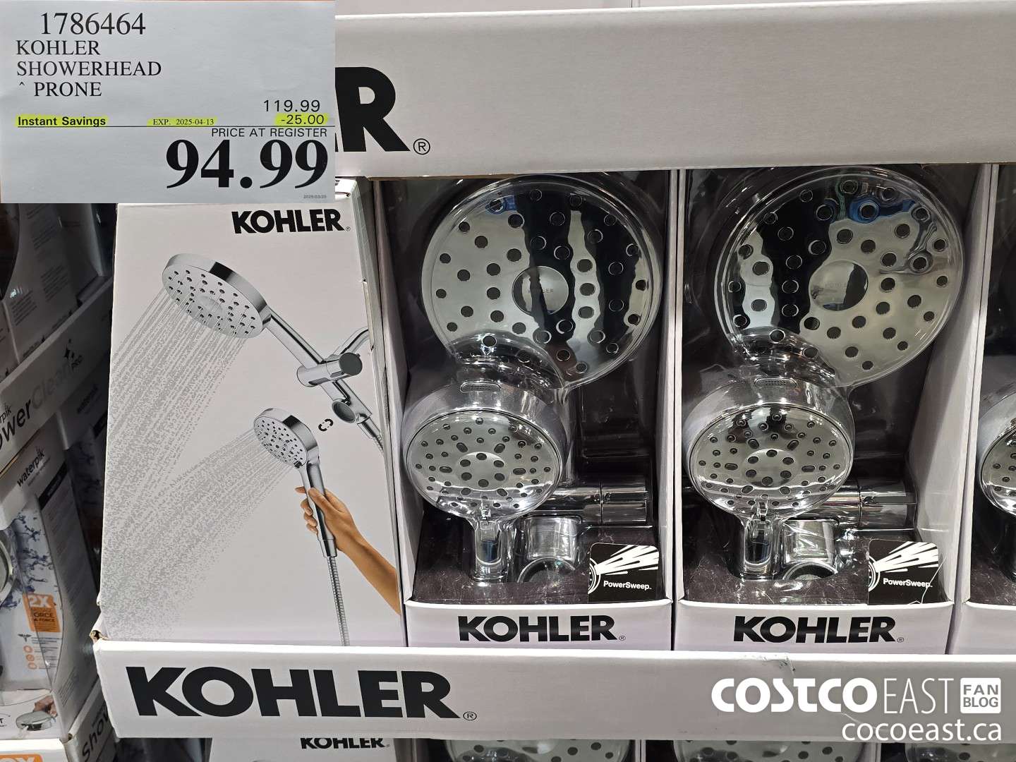 1786464 KOHLER SHOWERHEAD PRONE ($25.00 INSTANT SAVINGS EXPIRES ON 2025-04-13) $94.99