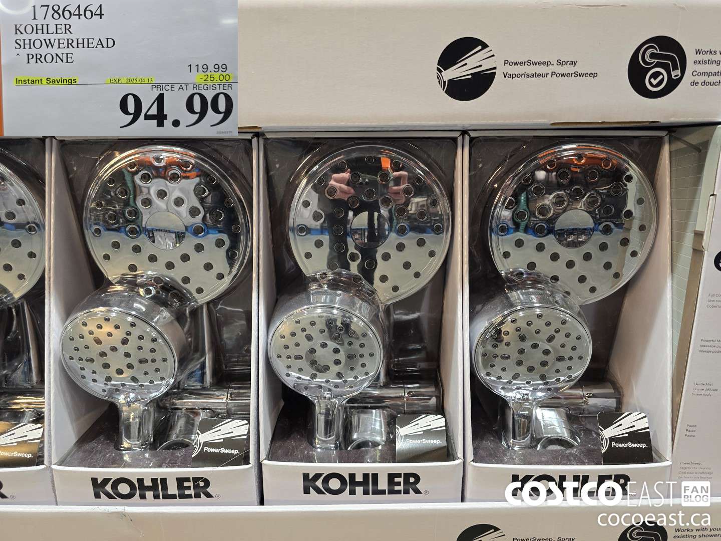 1786464 KOHLER SHOWERHEAD PRONE ($25.00 INSTANT SAVINGS EXPIRES ON 2025-04-13) $94.99