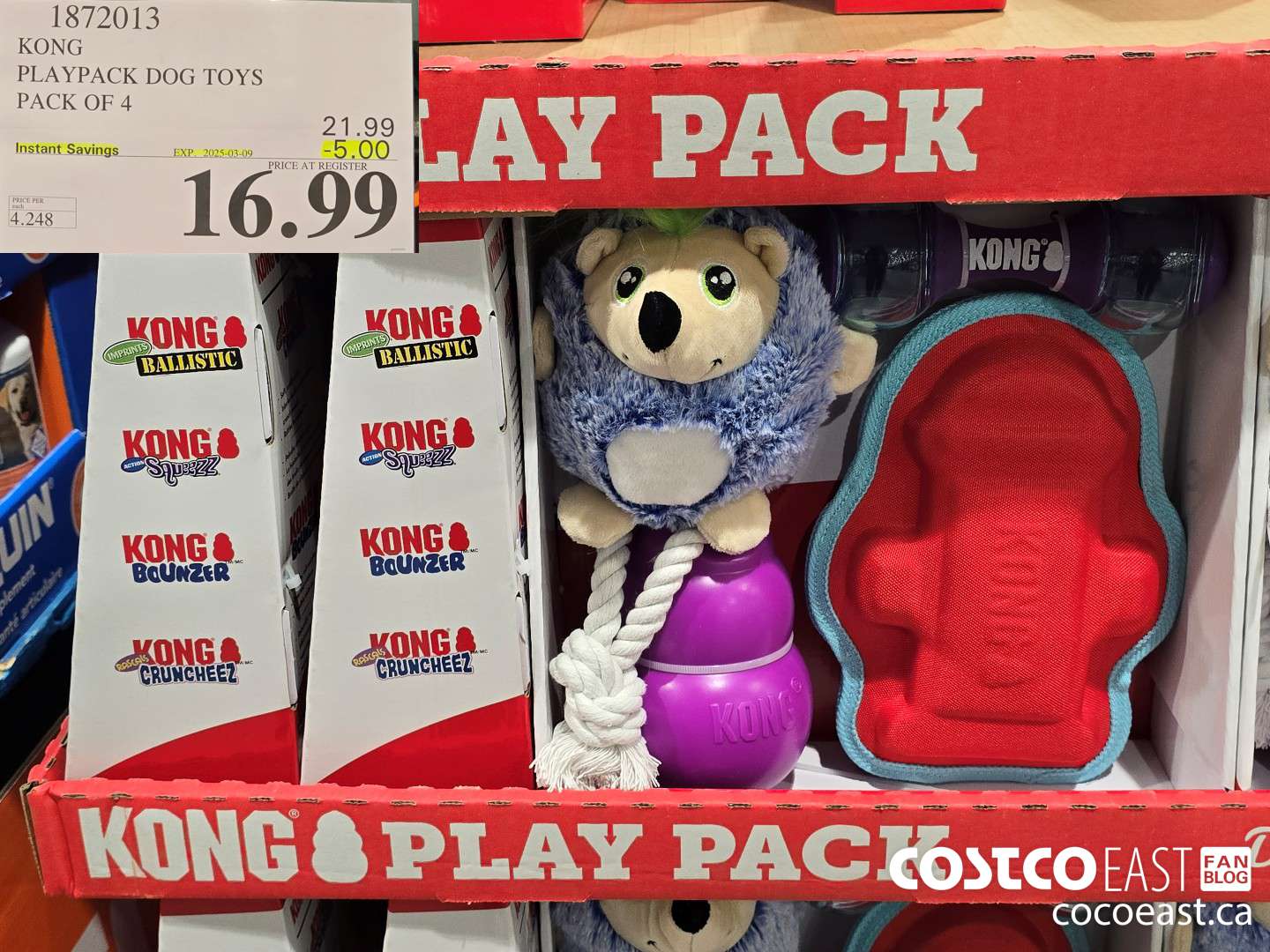 1872013 KONG PLAYPACK DOG TOYS PACK OF 4 ($5.00 INSTANT SAVINGS EXPIRES ON 2025-03-09) $16.99