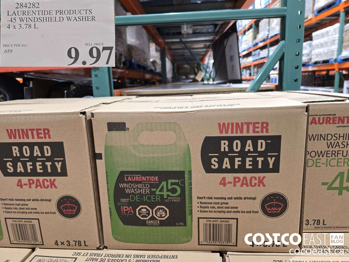 284282 LAURENTIDE PRODUCTS -45 WINDSHIELD WASHER 4 X 3.78 LITRES $9.97