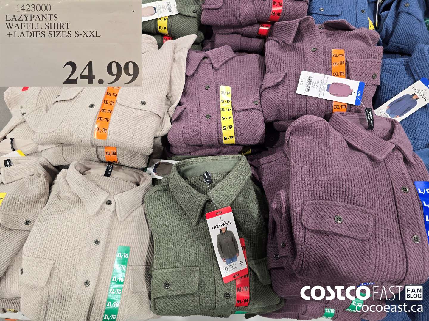 1423000 LAZYPANTS WAFFLE SHIRT +LADIES SIZES S-XXL $24.99