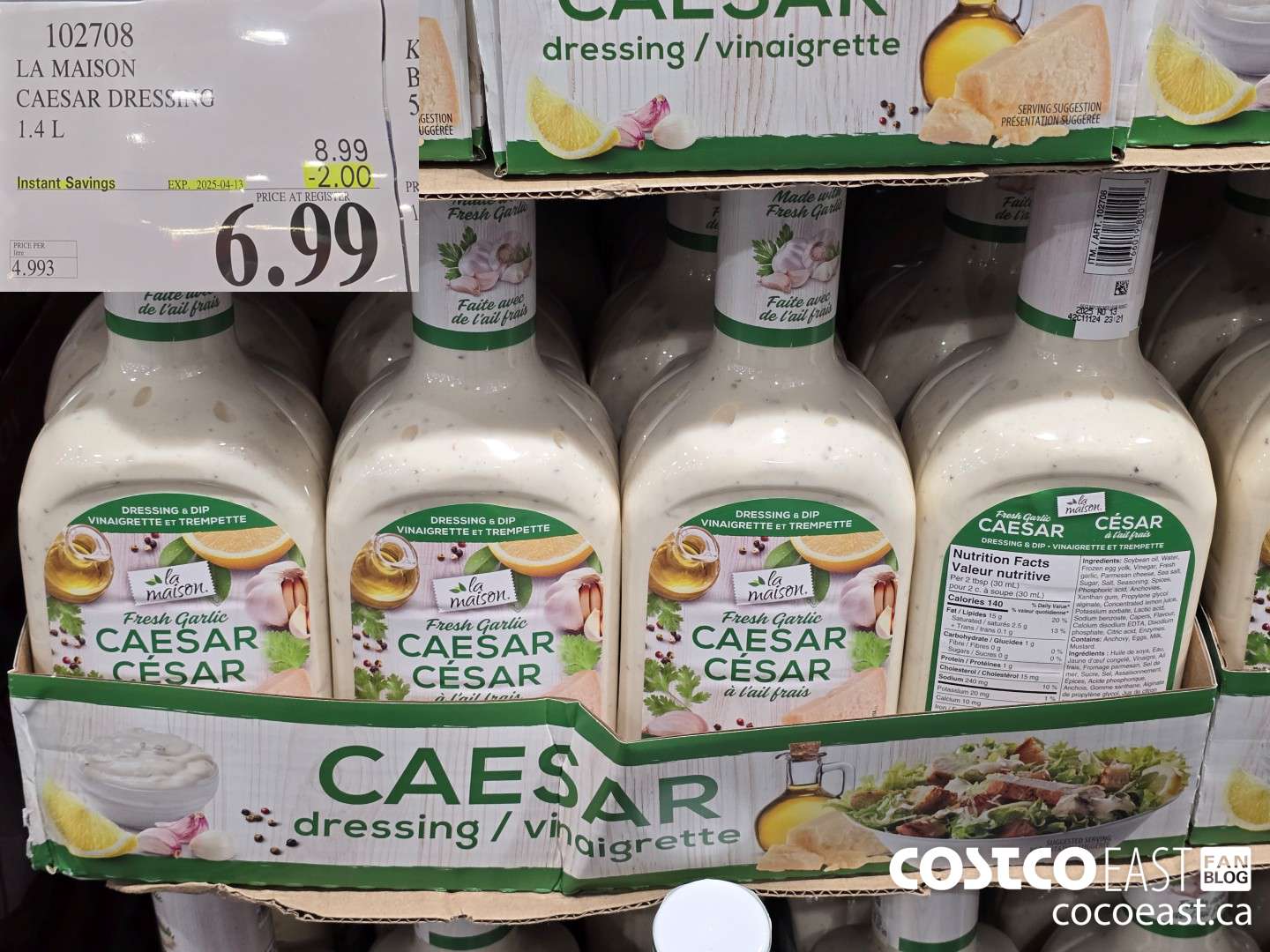 102708 LA MAISON CAESAR DRESSING 1.4L ($2.00 INSTANT SAVINGS EXPIRES ON 2025-04-13) $6.99