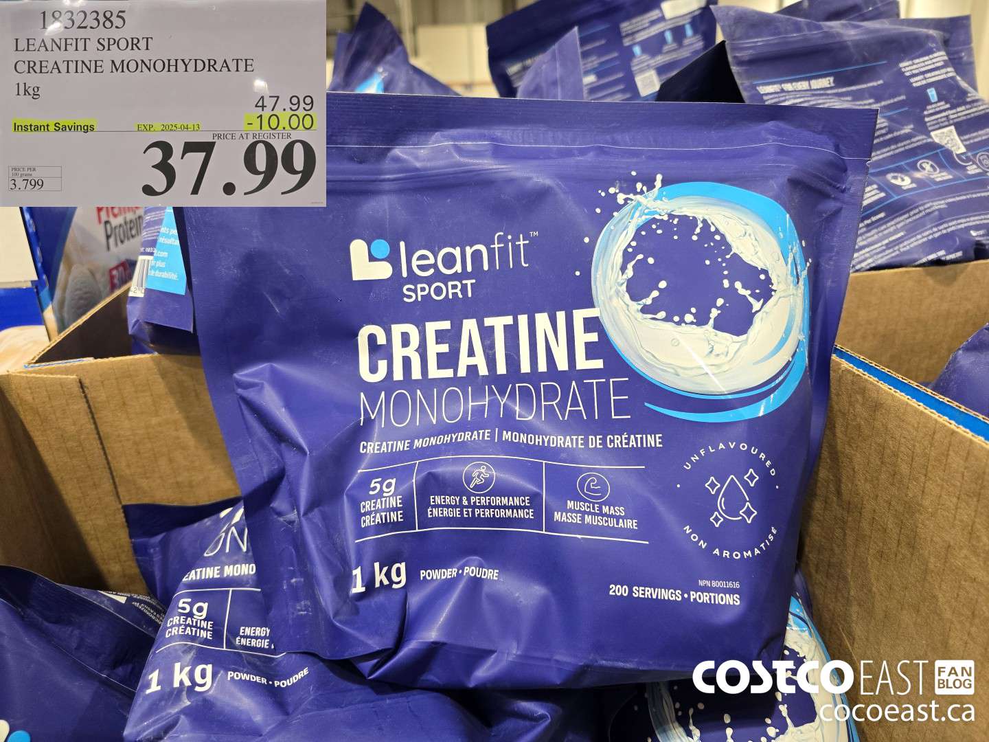 1832385 LEANFIT SPORT CREATINE MONOHYDRATE 1 KG ($10.00 INSTANT SAVINGS EXPIRES ON 2025-04-13) $37.99