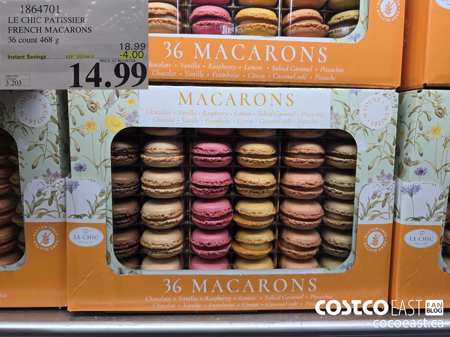 1864701 LE CHIC PATISSIER FRENCH MACARONS 36 count 468 g ($4.00 INSTANT SAVINGS EXPIRES ON 2025-04-13) $14.99