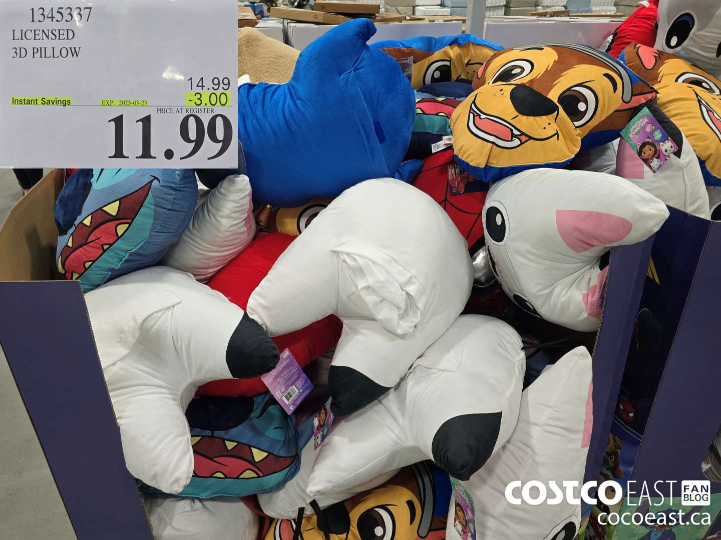 1345337 LICENSED 3D PILLOW ($3.00 INSTANT SAVINGS EXPIRES ON 2025-03-23) $11.99