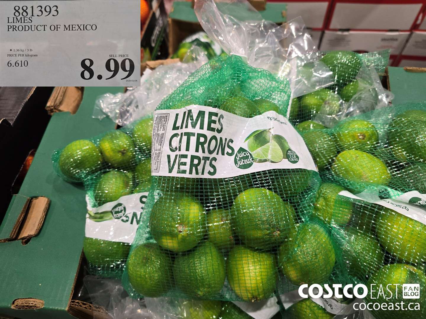 881393 LIMES PRODUCT OF MEXICO $8.99