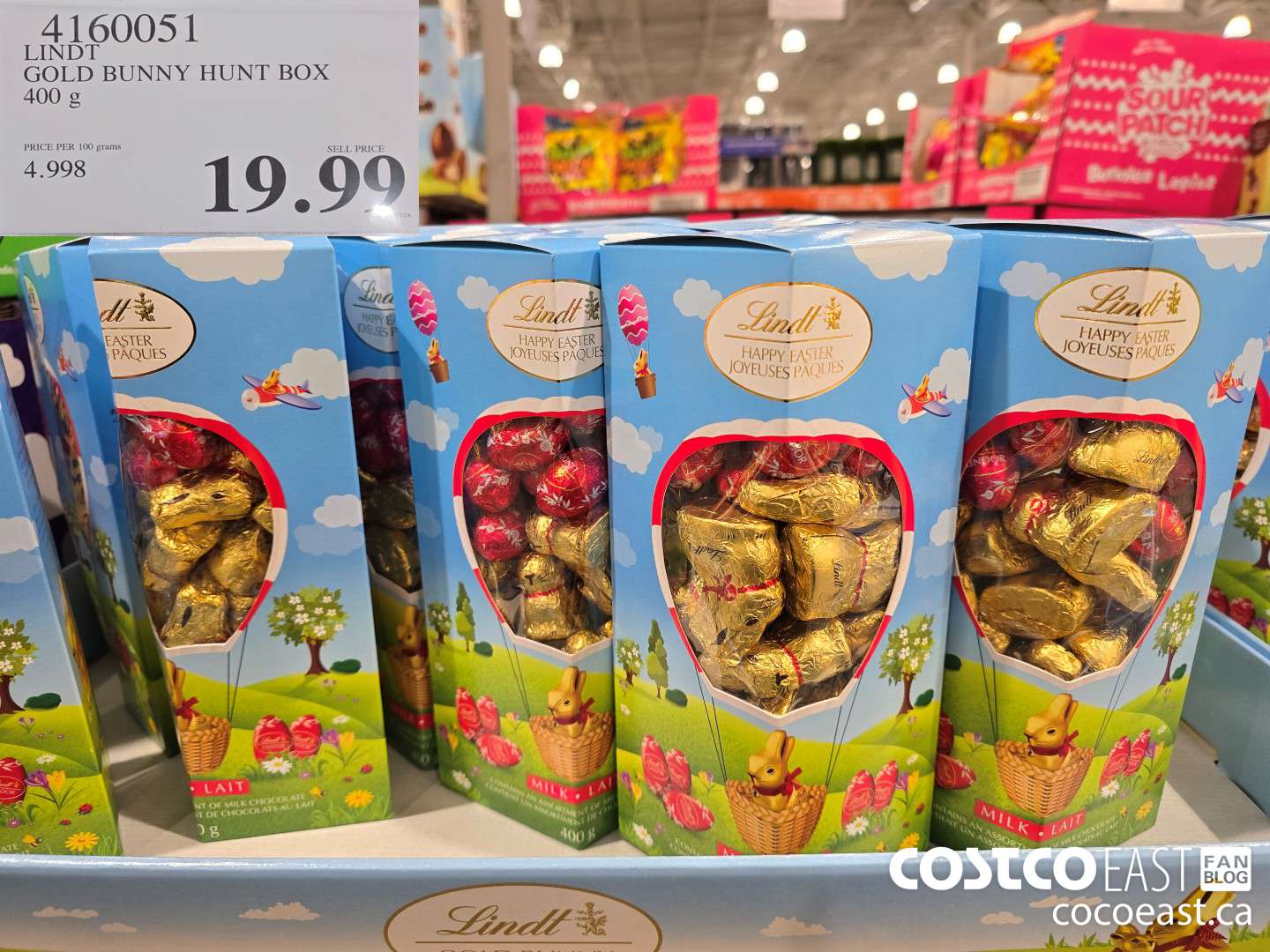 4160051 LINDT GOLD BUNNY HUNT BOX 400 G $19.99