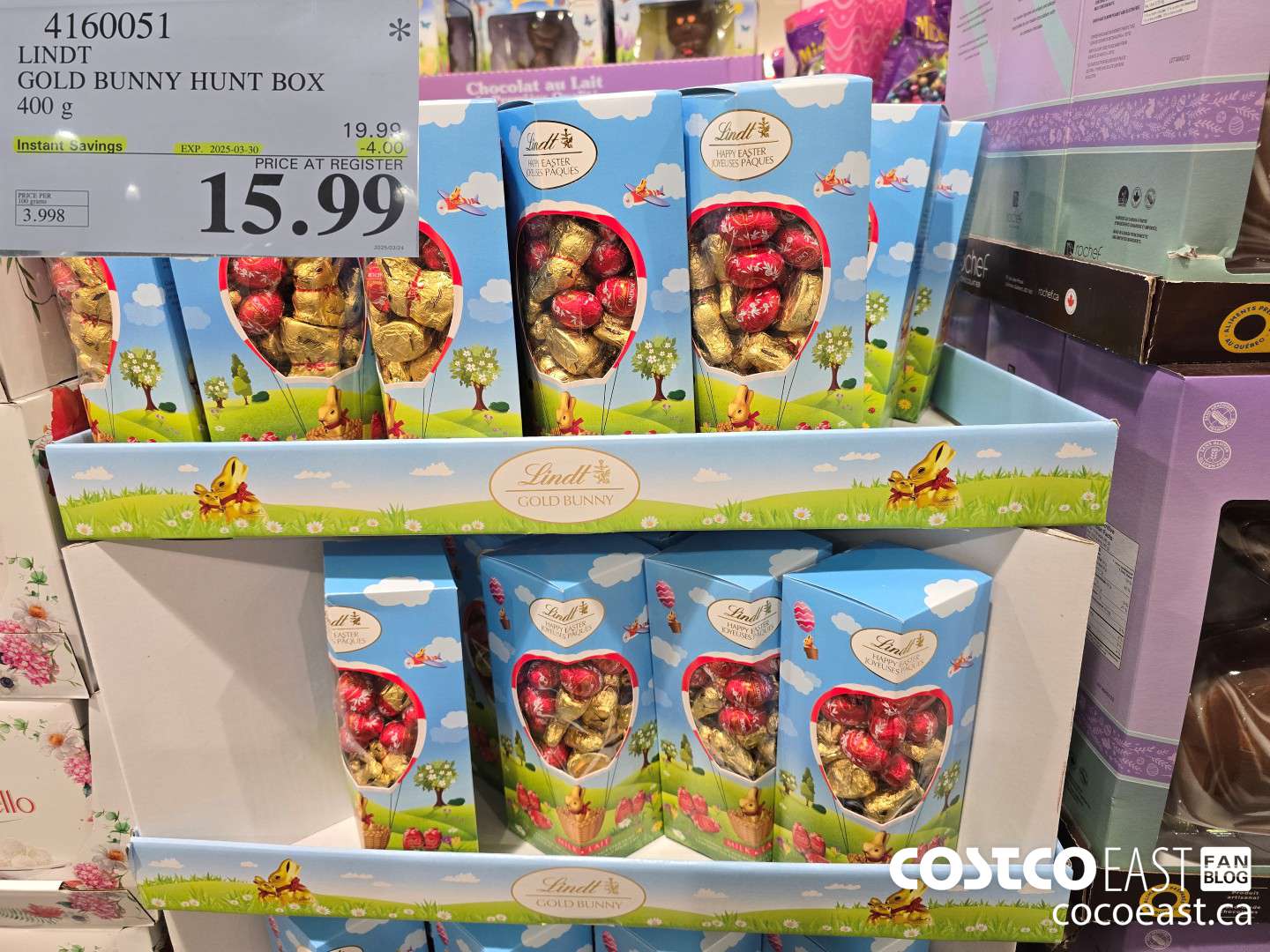 4160051 LINDT GOLD BUNNY HUNT BOX 400 G ($4.00 INSTANT SAVINGS EXPIRES ON 2025-03-30) $15.99