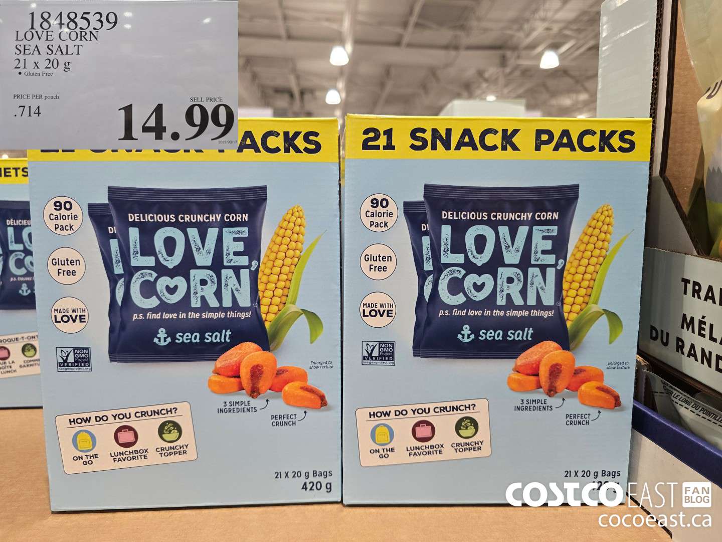 1848539 LOVE CORN SEA SALT 21 x 20 g $14.99