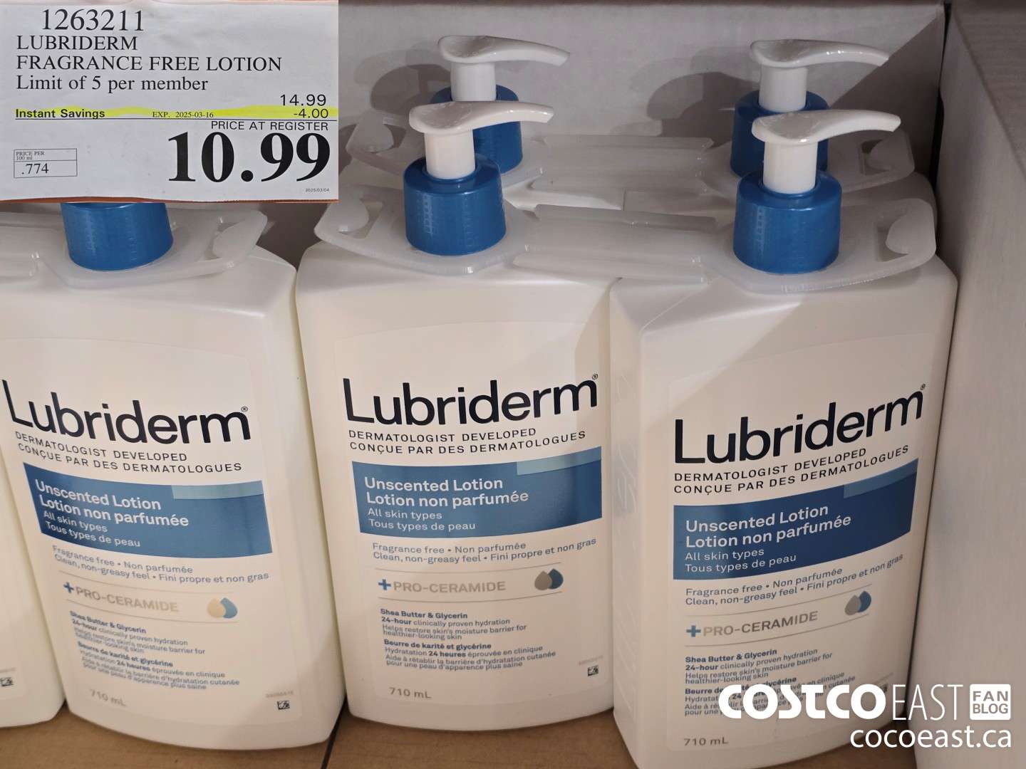 1263211 LUBRIDERM FRAGRANCE FREE LOTION LIMIT OF 5 PER MEMBER ($4.00 INSTANT SAVINGS EXPIRES ON 2025-03-16) $10.99