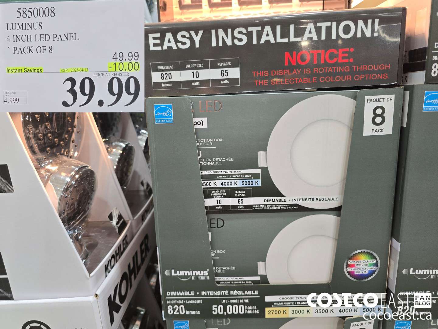 5850008 LUMINUS 4 INCH LED PANEL PACK OF 8 ($10.00 INSTANT SAVINGS EXPIRES ON 2025-04-13) $39.99