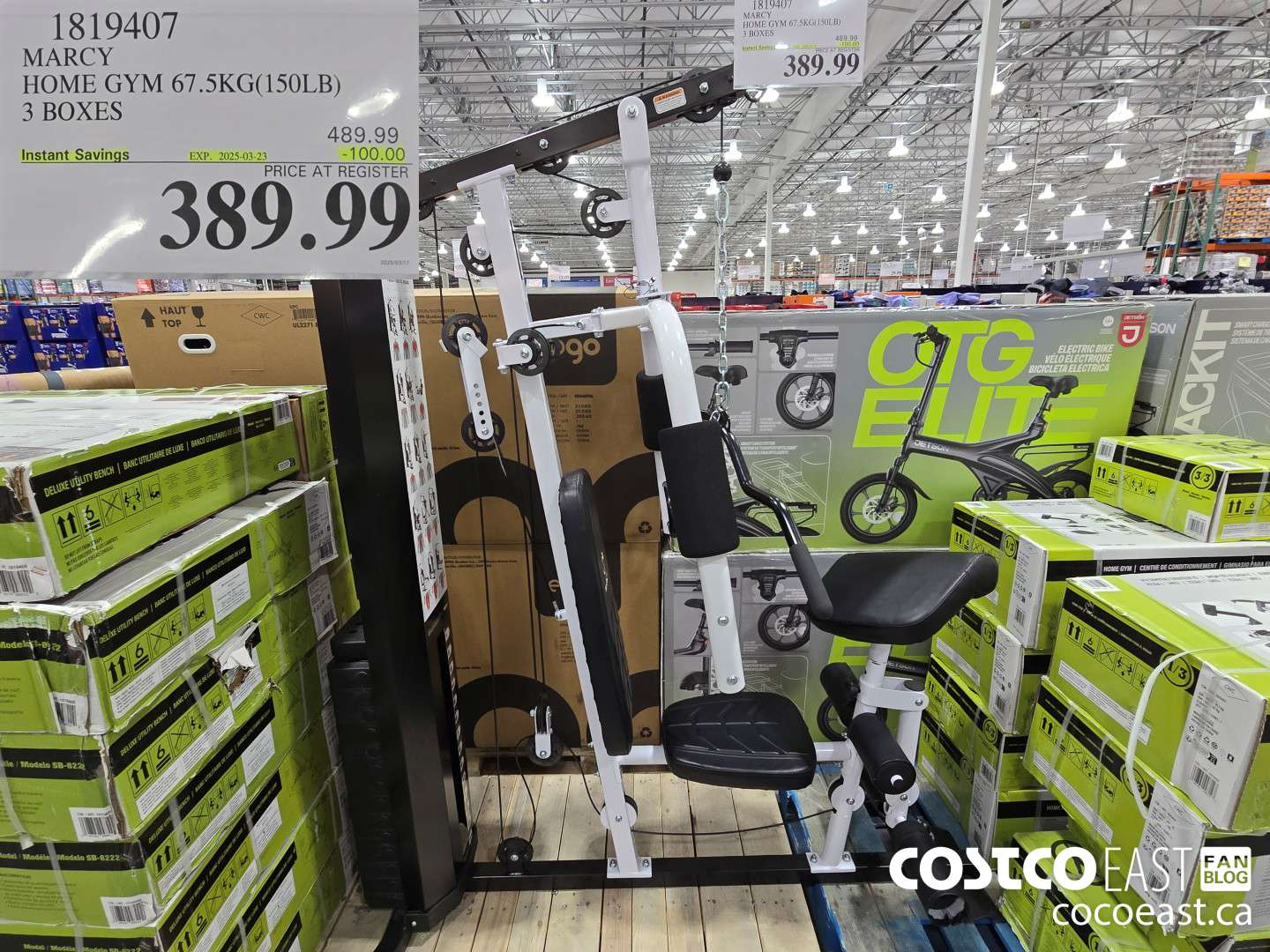 1819407 MARCY HOME GYM 67.5KG (150LB) 3 BOXES ($100.00 INSTANT SAVINGS EXPIRES ON 2025-03-23) $389.99