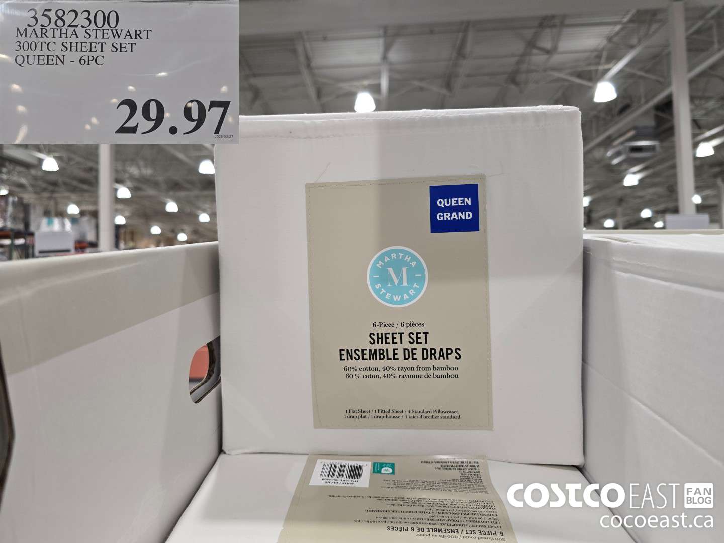 2582300 MARTHA STEWART 300TC SHEET SET QUEEN - 6PC $29.97