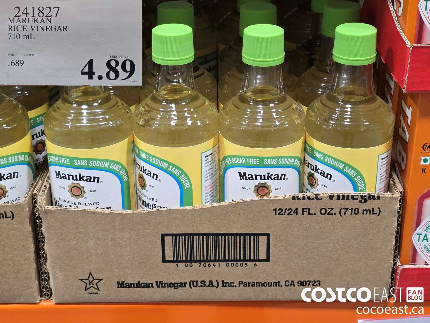 241827 MARUKAN RICE VINEGAR 710 mL $4.89