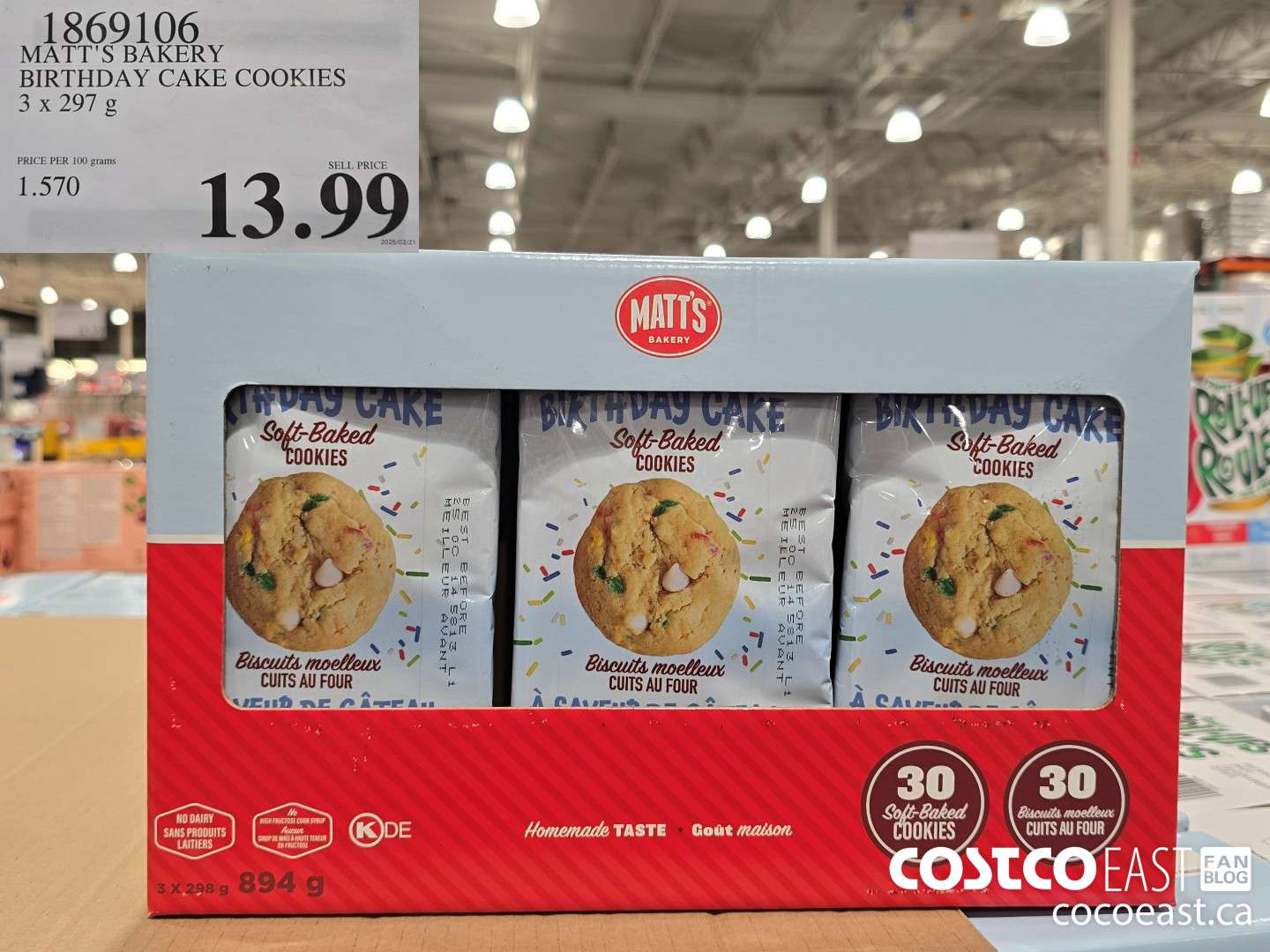 1869106 MATT'S BAKER BIRTHDAY CAKE COOKIES 3 X 297 G $13.99