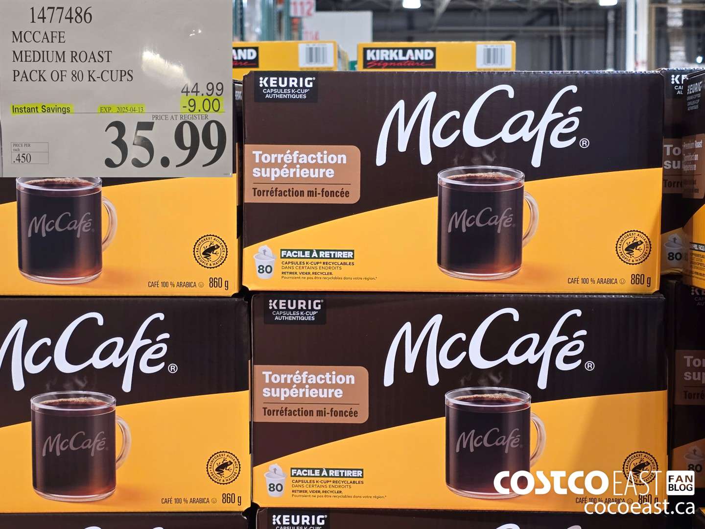 1477486 MCCAFE MEDIUM ROAST PACK OF 80 K-CUPS ($9.00 INSTANT SAVINGS EXPIRES ON 2025-04-13) $35.99