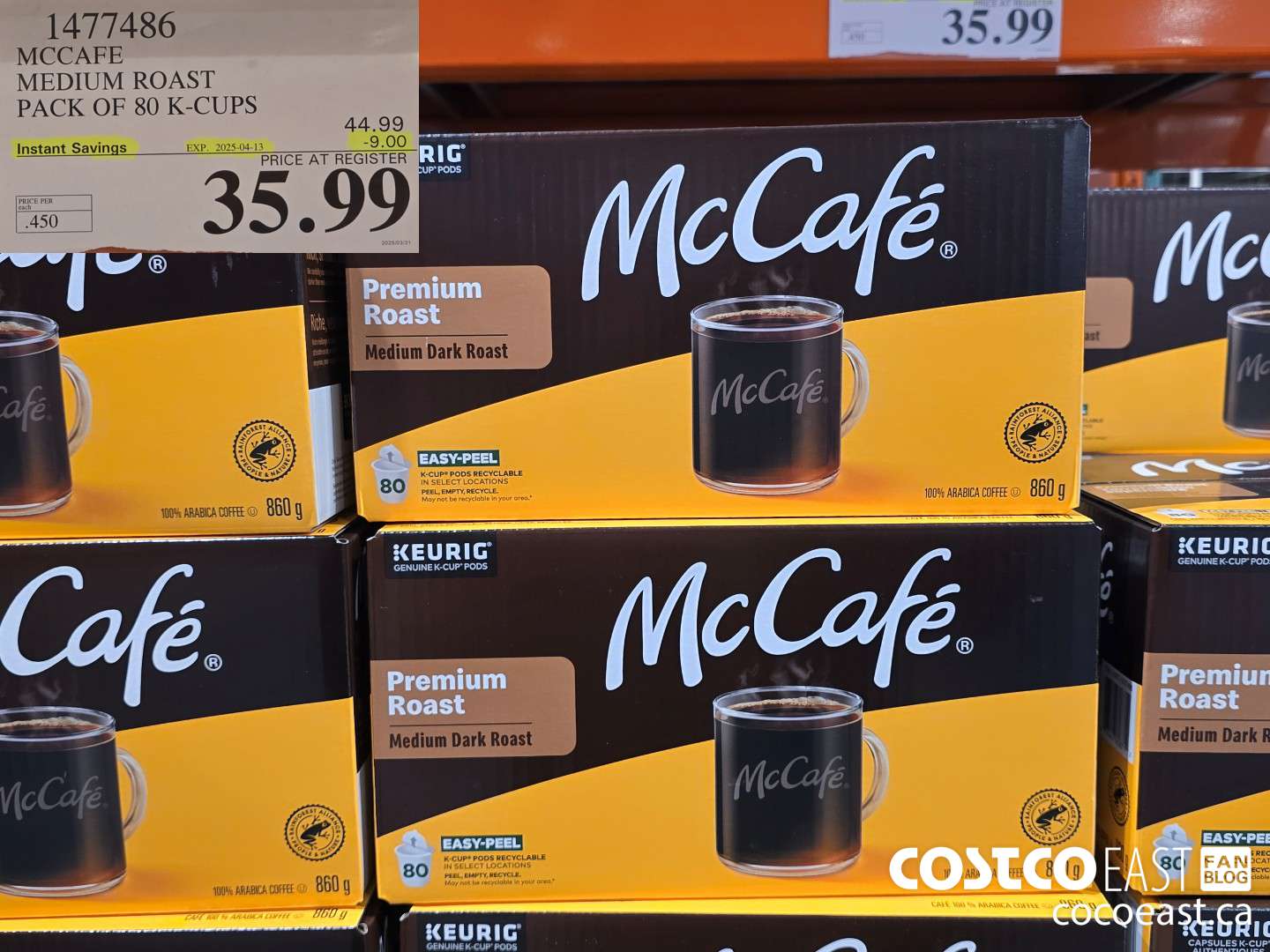 1477486 MCCAFE MEDIUM ROAST PACK OF 80 K-CUPS ($9.00 INSTANT SAVINGS EXPIRES ON 2025-04-13) $35.99
