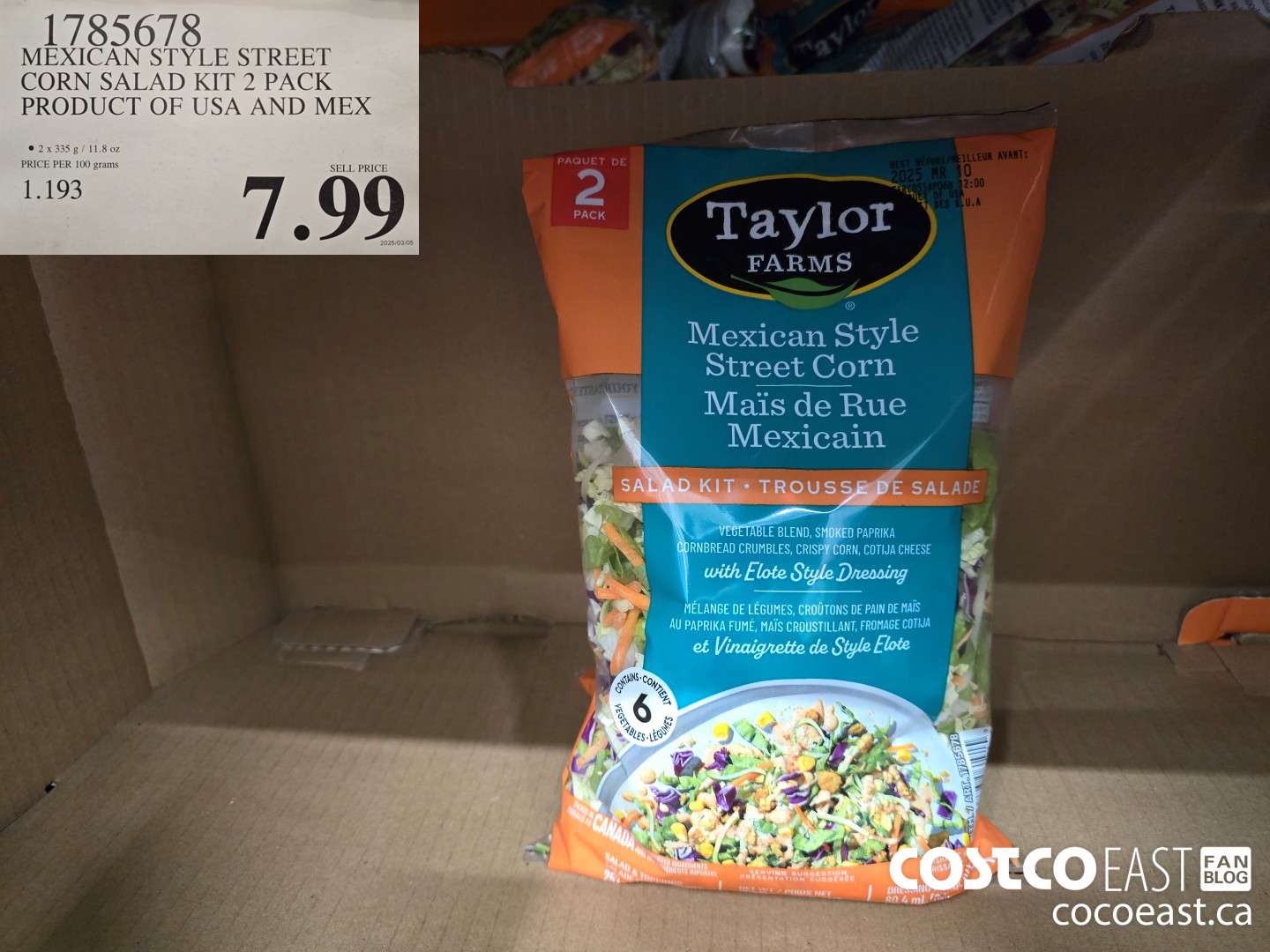 1785678 MEXICAN STYLE STREET CORN SALAD KIT 2 PACK PRODUCT OF USA AND MEX $7.99