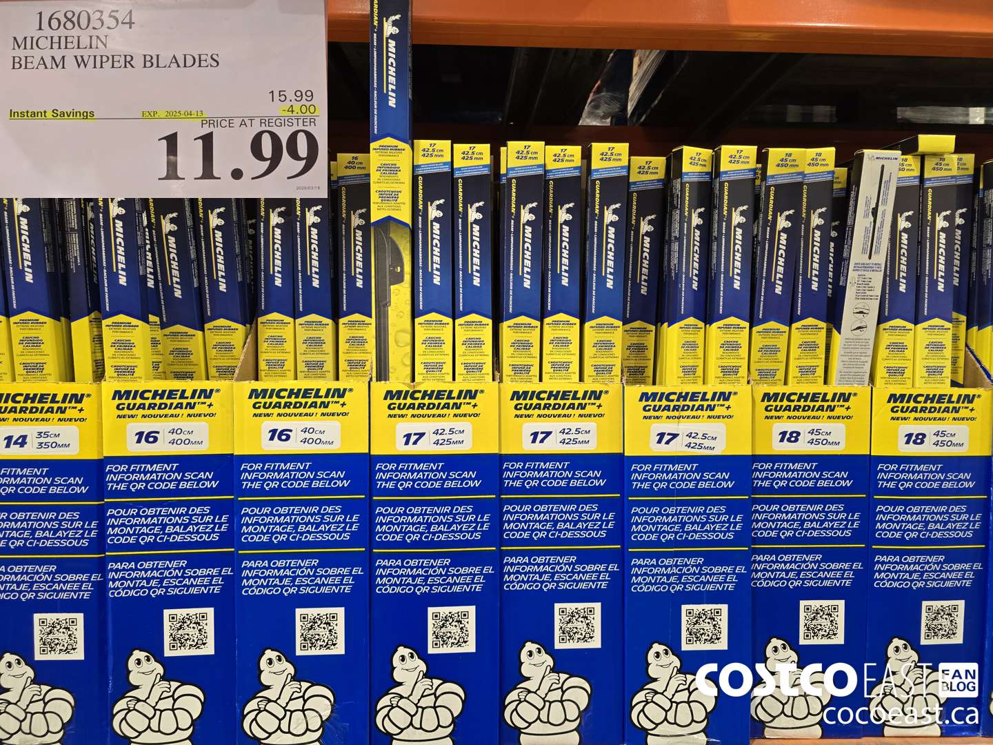 1680354 MICHELIN BEAM WIPER BLADES 14 IN BLADE LENGTH ($4.00 INSTANT SAVINGS EXPIRES ON 2025-04-13) $11.99