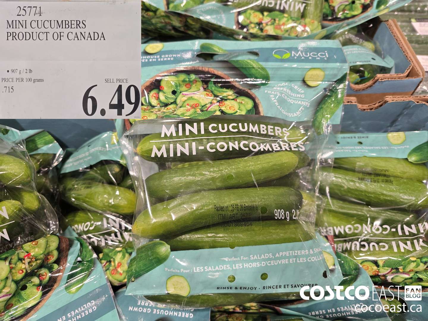 25771 MINI CUCUMBERS PRODUCT OF CANADA $6.49