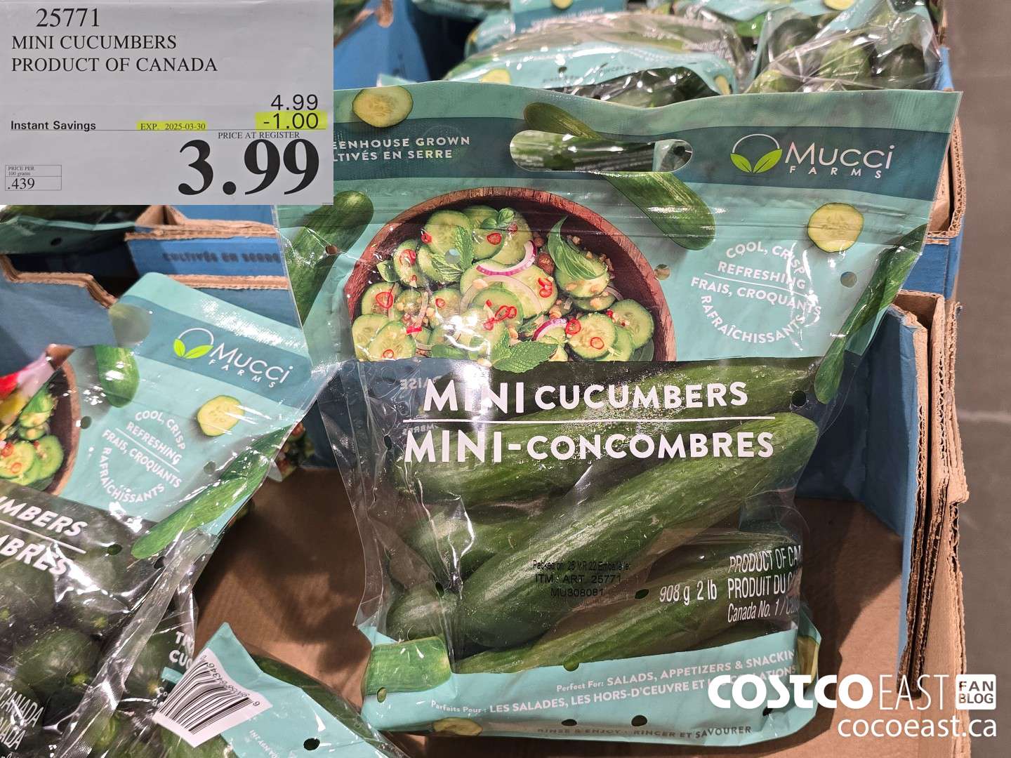 25771 MINI CUCUMBERS PRODUCT OF CANADA ($1.00 INSTANT SAVINGS EXPIRES ON 2025-03-30) $3.99