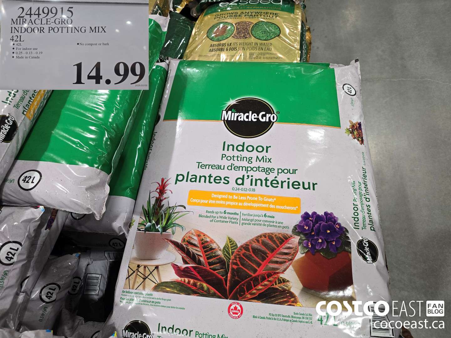 249915 MIRACLE-GRO INDOOR POTTING MIX 42L $14.99