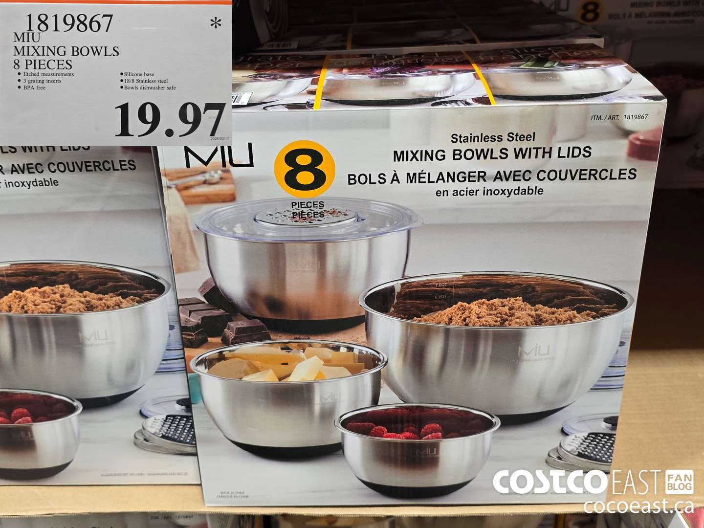 1819867 MIU MIXING BOWLS 8 PIECES $19.97