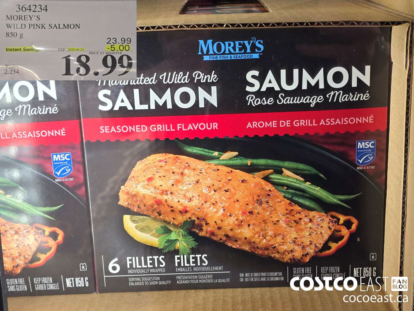 364234 MOREY'S WILD PINK SALMON 850 g ($5.00 INSTANT SAVINGS EXPIRES ON 2025-03-23) $18.99