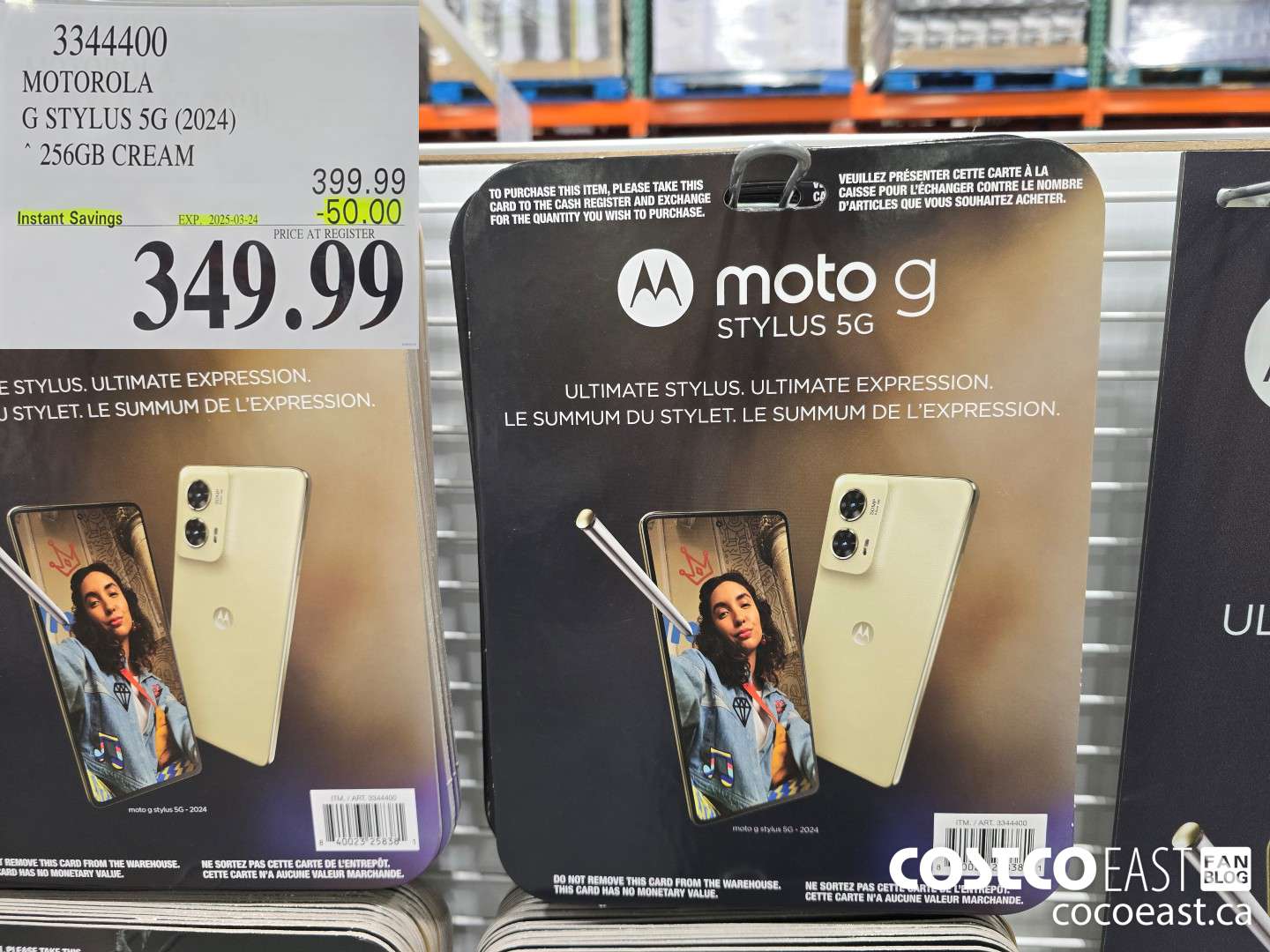 3344400 MOTOROLA G STYLUS 5G (2024) * 256GB CREAM ($50.00 INSTANT SAVINGS EXPIRES ON 2025-03-24) $349.99