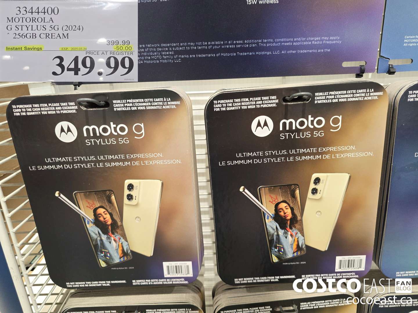 3344400 MOTOROLA G STYLUS 5G (2024) * 256GB CREAM ($50.00 INSTANT SAVINGS EXPIRES ON 2025-03-24) $349.99