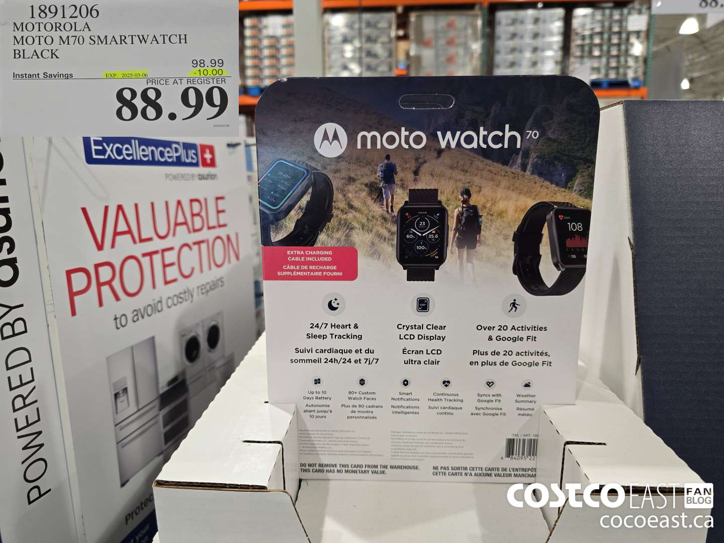 1891206 MOTOROLA MOTO M70 SMARTWATCH BLACK ($10.00 INSTANT SAVINGS EXPIRES ON 2025-03-06) $88.99