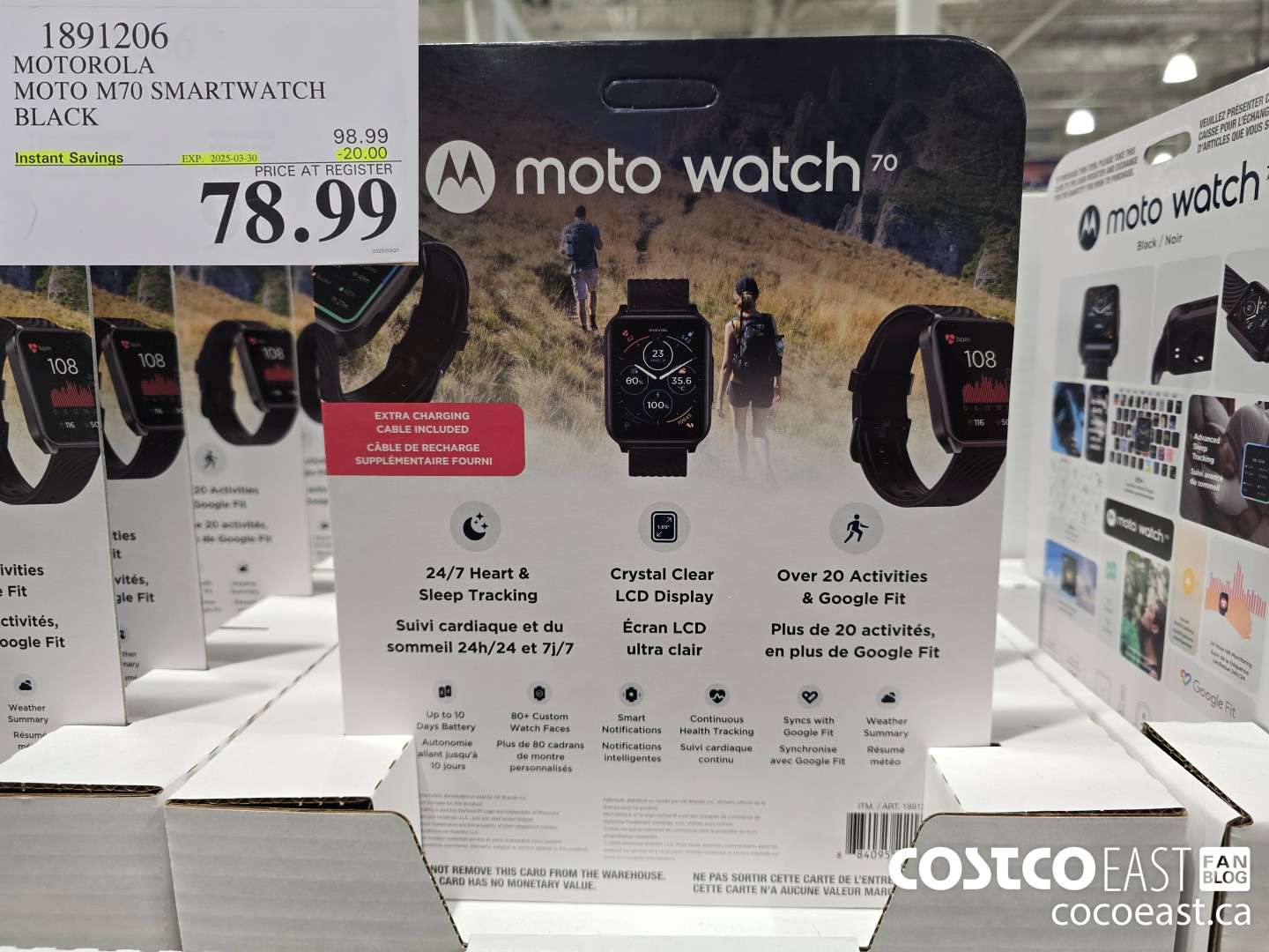 1891206 MOTOROLA MOTO M70 SMARTWATCH BLACK ($20.00 INSTANT SAVINGS EXPIRES ON 2025-03-30) $78.99